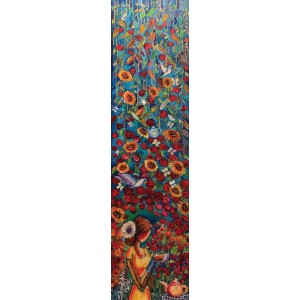 Shazly Khan, The hanging garden!, 18 x 72 Inch, Acrylic on Canva, Figurative Painting, AC-SZK-060